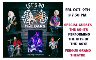 Let's Go! Tribute to the Cars, with opening act the 80its